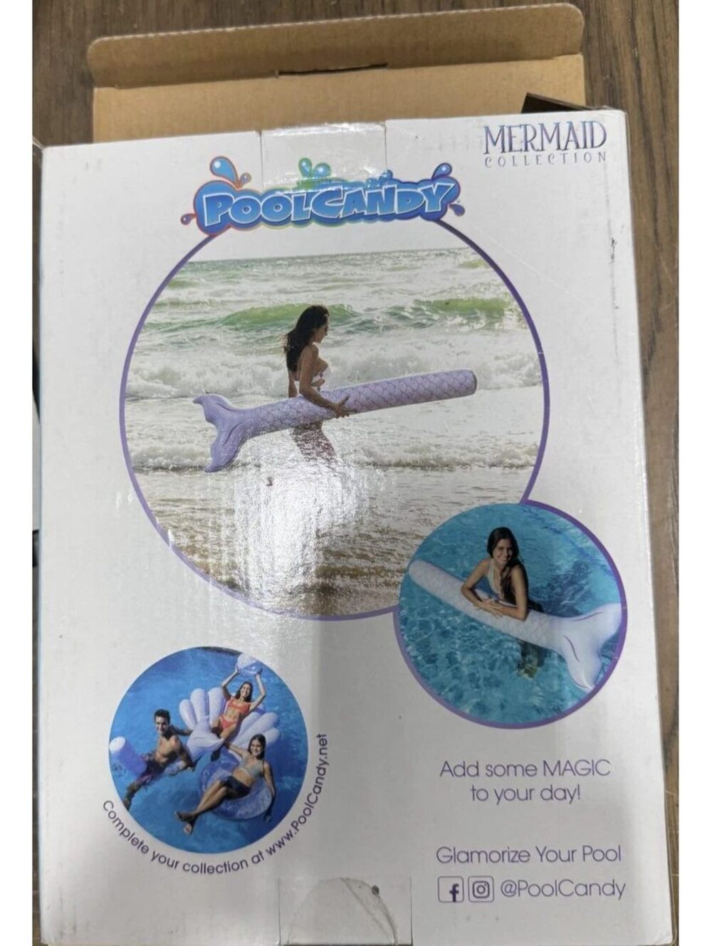 PoolCandy Mermaid Print Inflatable Pool Float Set Rafts Beach Balls
